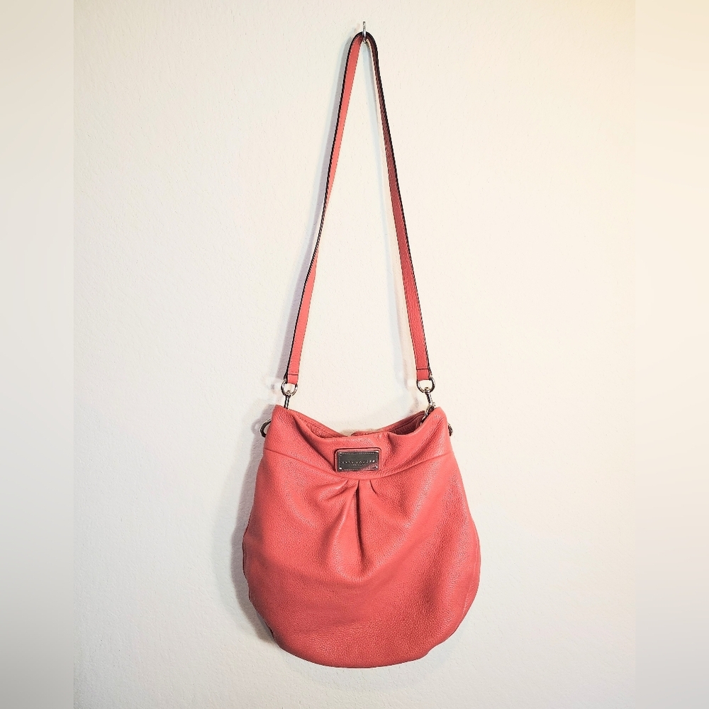 Marc By Marc Jacobs Classic Q Hillier Hobo Bag in a Coral Pebbled Leather